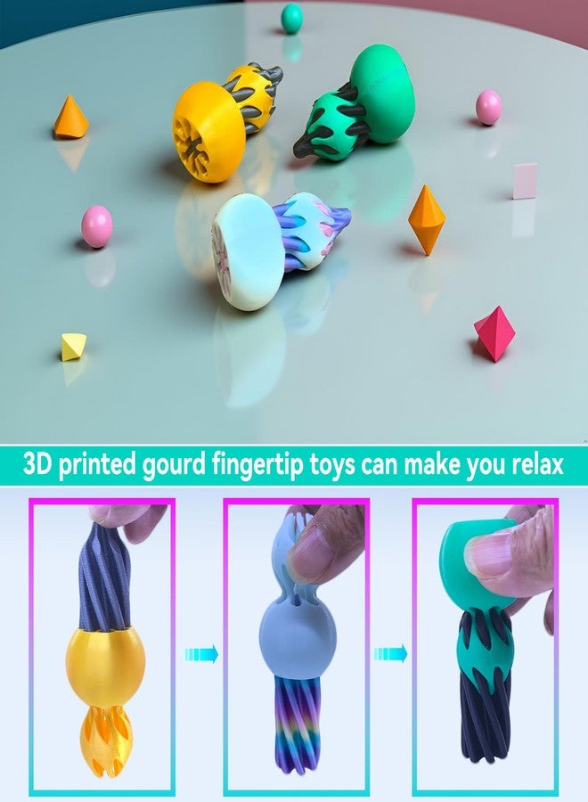 WAAISSJK Gourd Fingertip Toy, Spiral Cone Fidget Toy, 3D Printed Fidget Toys, Suitable for Entertainment and Ornaments, ADHD Autism Stress Relief (Green Gold Glacier Blue - 3 pcs) - Image 3